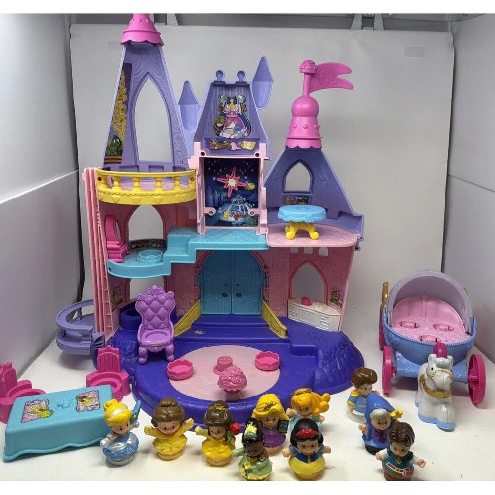 Fisher-Price Little People Disney Princess Castle ,Playset Carriage,figures Work